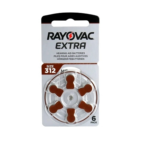 Elementai klausos aparatams RAYOVAC Extra, 312 PR41, 6 vnt.