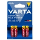 Baterijos VARTA Longlife Max Power, AAA (LR03), 4 vnt.