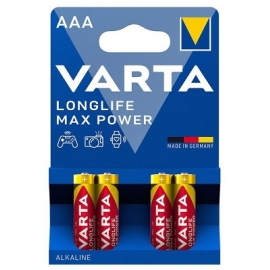 Baterijos VARTA Longlife Max Power, AAA (LR03), 4 vnt.