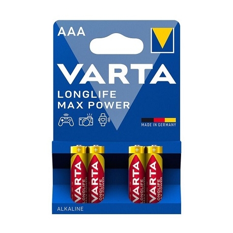 Baterijos VARTA Longlife Max Power, AAA (LR03), 4 vnt.