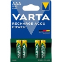 Įkraunamos baterijos VARTA Recharge Accu Power, AAA (R03), 1000 mAh, 4 vnt.