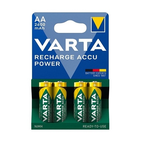 Įkraunamos baterijos VARTA Recharge Accu Power, AA (R6), 2600 mAh, 4 vnt.