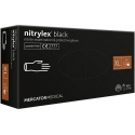 Vienkartinės nitrilinės pirštinės MERCATOR NITRYLEX BLACK, XL dydis, juodos sp., be pudros, 100 vnt.