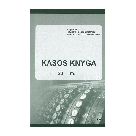 Kasos knyga A5, vertikali pildoma kiekvieną dieną 31x2 lapų, savekopijuojanti