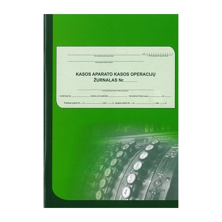 Kasos operacijų žurnalas A4, vertikalus, 73 lapai, 3-jų dalių viršelis (su papildomu atvartu)