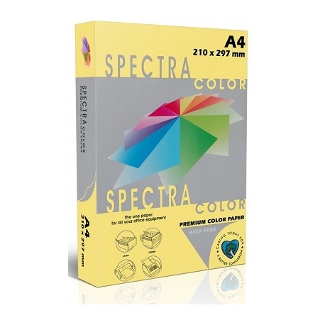 Spalvotas popierius SPECTRA COLOR, A4, 160gsm, 250 lapų, IT160 YELLOW (geltona sp.)